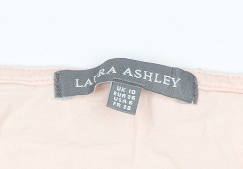 Laura Ashley Women's Pink Sequin Long Sleeve Cotton T-Shirt Size 10