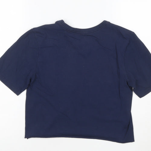 Nike Women's Blue Dri-Fit Cropped Athletic T-Shirt Small