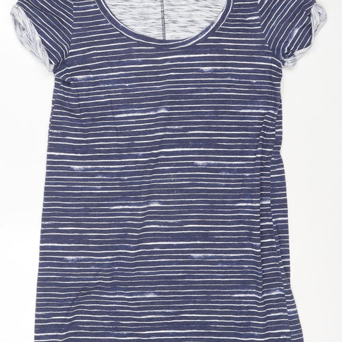 Marks and Spencer Women's Blue Striped T-Shirt Dress M