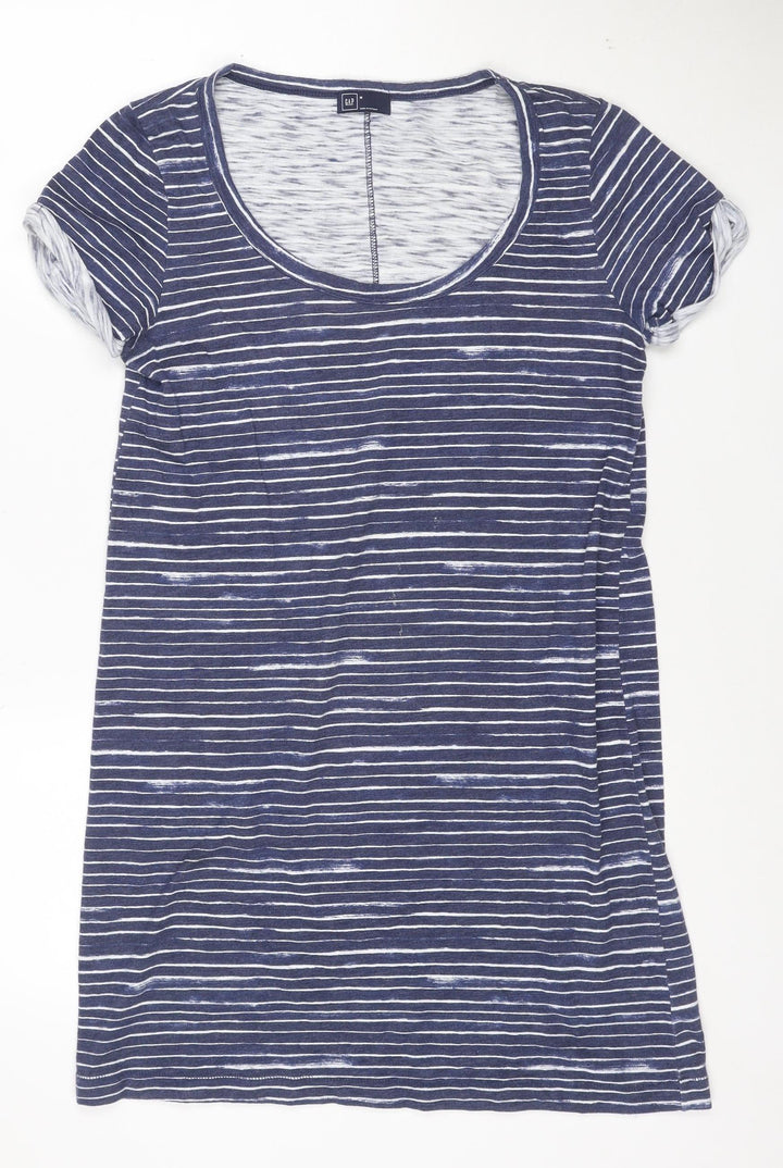 Marks and Spencer Women's Blue Striped T-Shirt Dress M