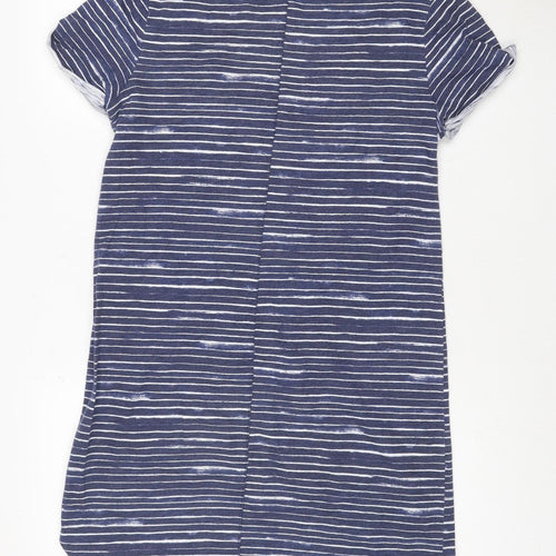 Marks and Spencer Women's Blue Striped T-Shirt Dress M