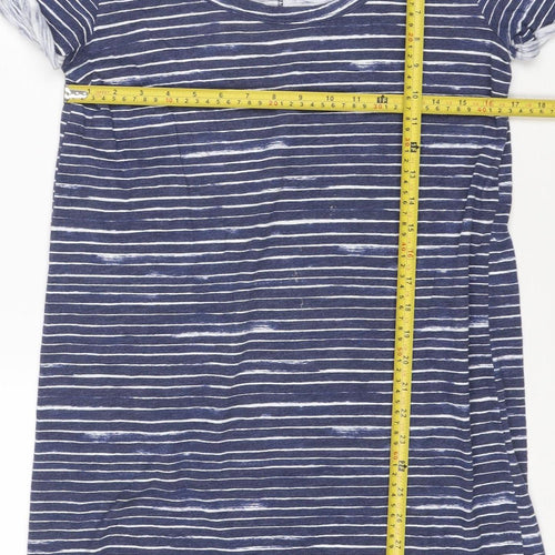 Marks and Spencer Women's Blue Striped T-Shirt Dress M