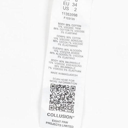Collusion Women's Grey Cropped Long Sleeve Jersey T-Shirt Size 6