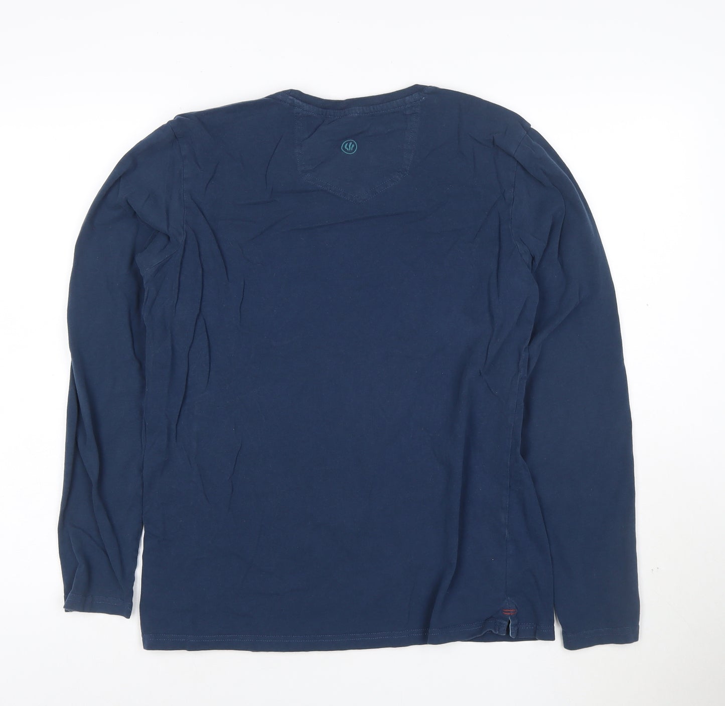 Fat Face Men's Blue Retro Stripe Long Sleeve Cotton T-Shirt Size S