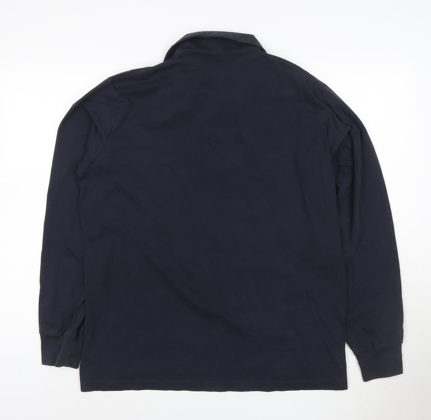 Uniqlo Men’s Blue Long Sleeve Cotton Blend Polo Shirt M