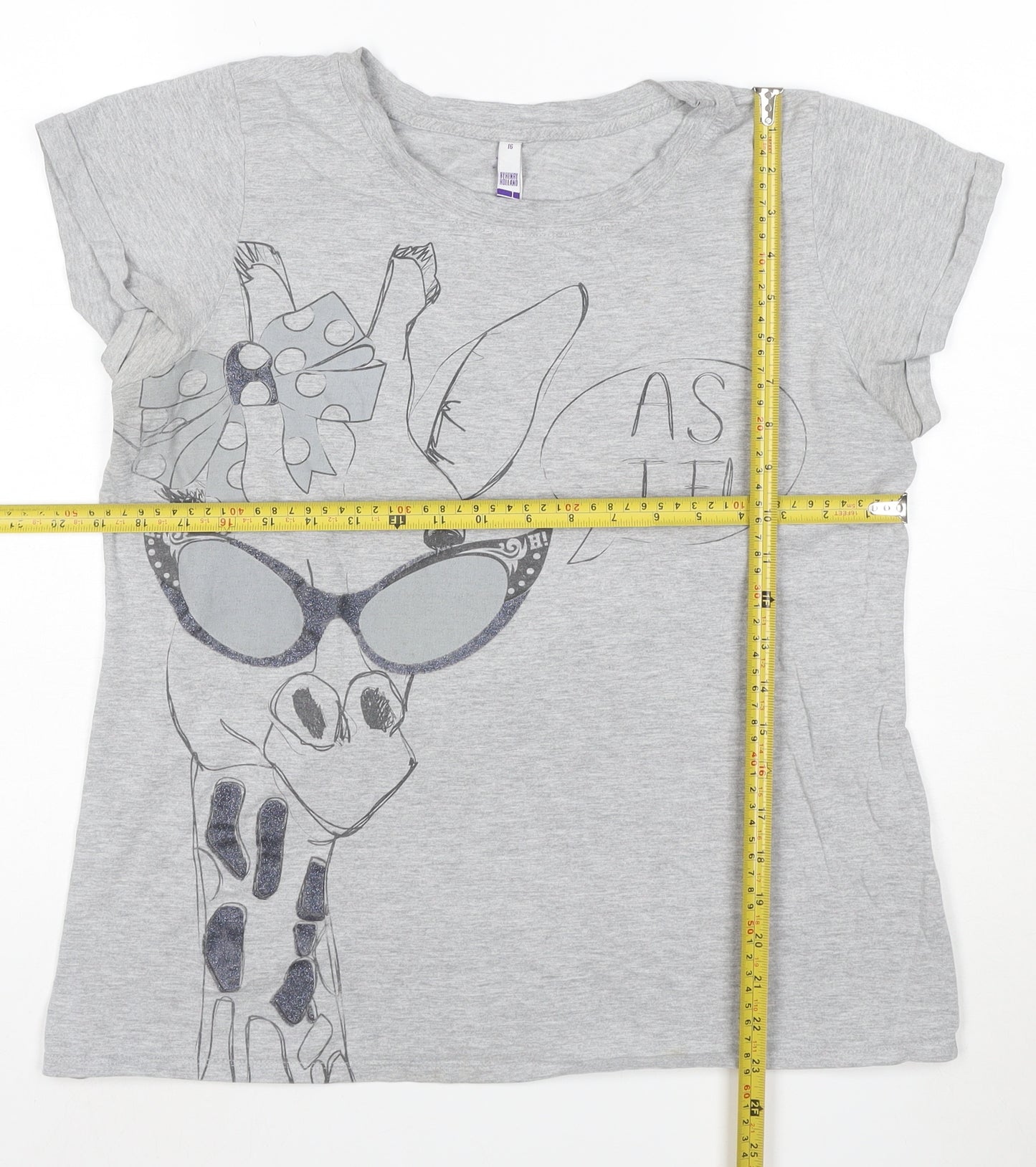 Bik Bok by Henry Holland Women's Grey Size 16 Graphic T-Shirt