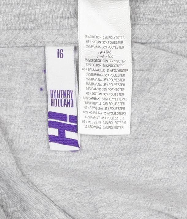 Bik Bok by Henry Holland Women's Grey Size 16 Graphic T-Shirt