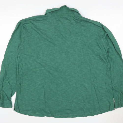 FatFace Women Green Organic Cotton Long Sleeve Collared Shirt Size 16