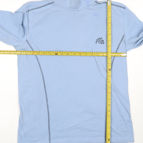 Atlas For Men Blue Long Sleeve High Neck Cotton T-Shirt Men's Small