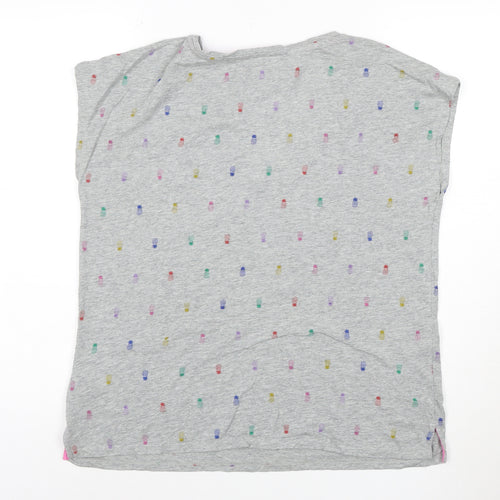 Boden Women’s Grey Polka Dot T-Shirt Size M Cotton Summer Top