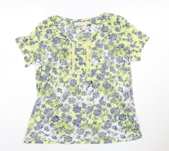 Marks and Spencer Per Una Women's Green Floral Tunic Top Size 16