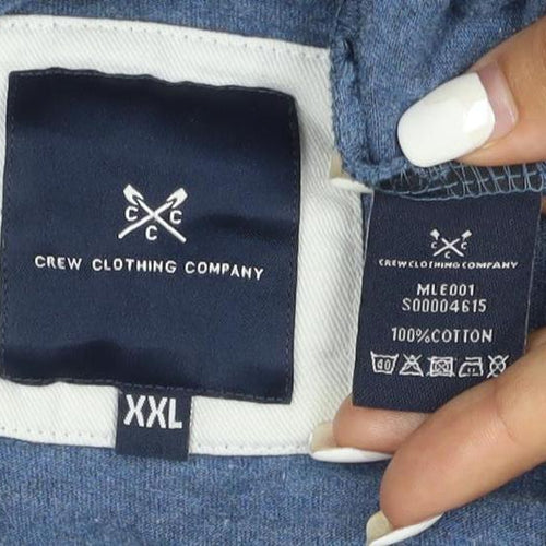 Crew Clothing Company Mens Blue XXL Cotton Short Sleeve T-Shirt