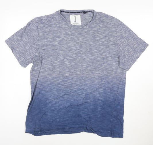 Jasper Conran Men's Blue Colourblock Short Sleeve Cotton T-Shirt M