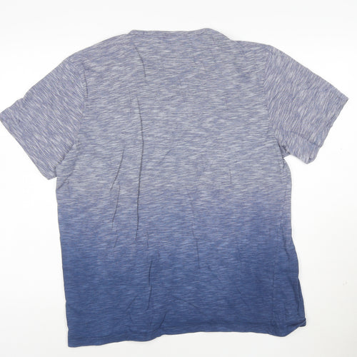 Jasper Conran Men's Blue Colourblock Short Sleeve Cotton T-Shirt M
