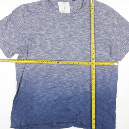 Jasper Conran Men's Blue Colourblock Short Sleeve Cotton T-Shirt M