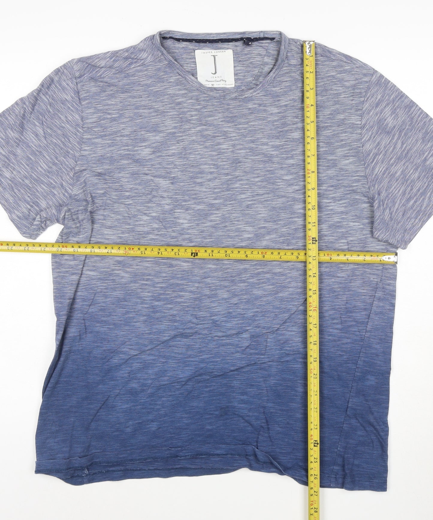 Jasper Conran Men's Blue Colourblock Short Sleeve Cotton T-Shirt M