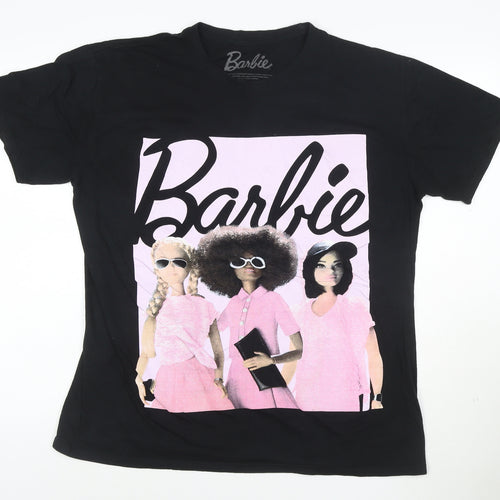 Barbie Women’s Black Graphic T-Shirt M Short Sleeve 100% Cotton