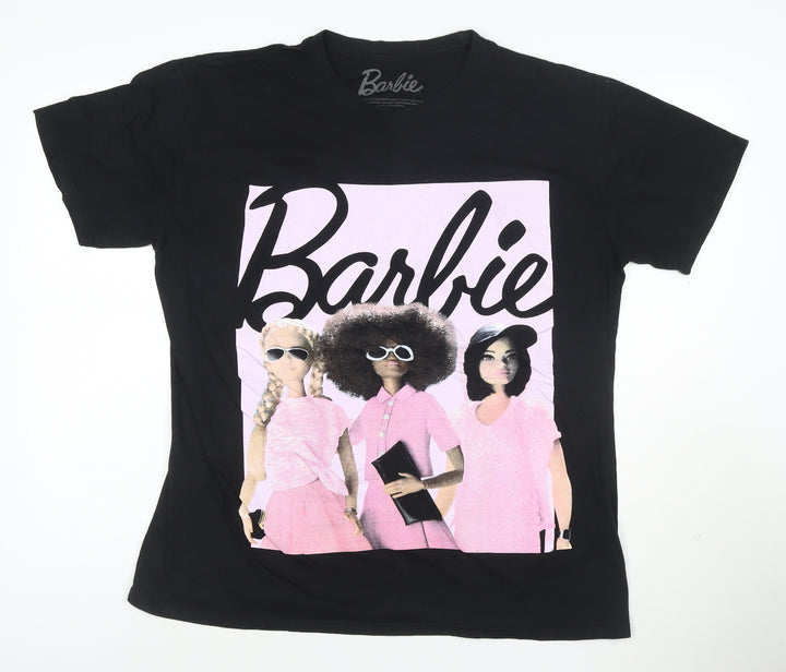 Barbie Women’s Black Graphic T-Shirt M Short Sleeve 100% Cotton
