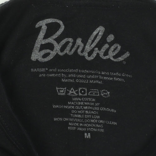 Barbie Women’s Black Graphic T-Shirt M Short Sleeve 100% Cotton