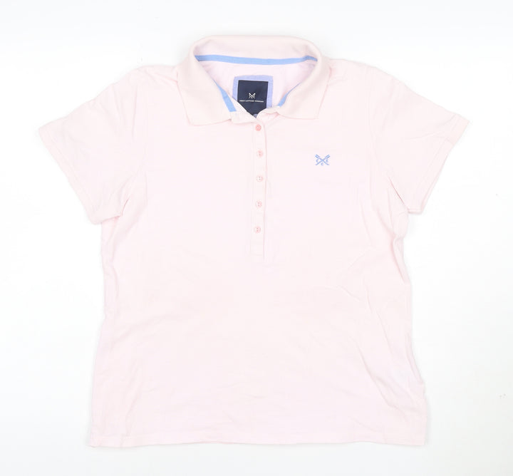 Crew Clothing Women’s Pink Cotton Polo Shirt Size 14