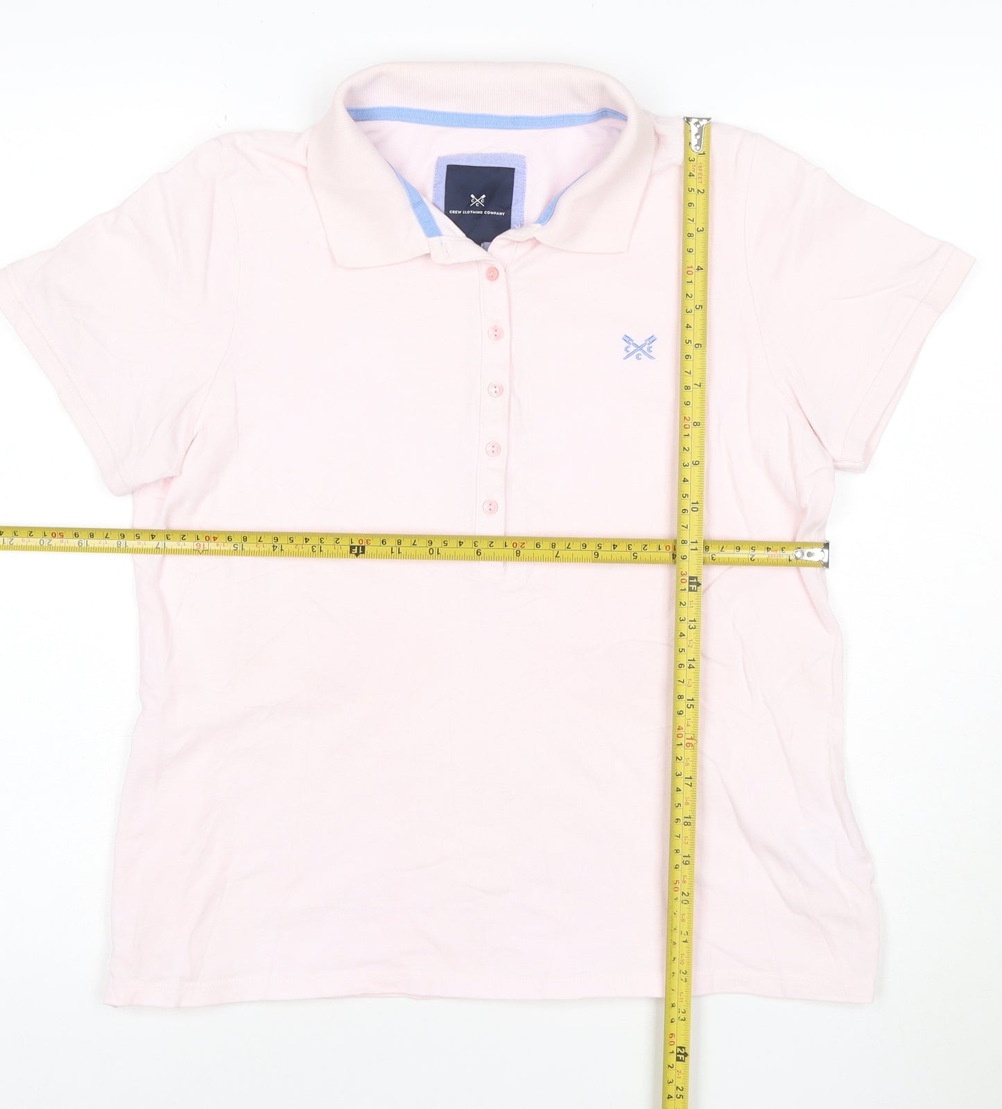 Crew Clothing Women’s Pink Cotton Polo Shirt Size 14