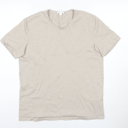 COS Men’s Beige Cotton Crew Neck Short Sleeve T-Shirt Size M