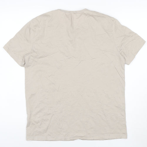 COS Men’s Beige Cotton Crew Neck Short Sleeve T-Shirt Size M