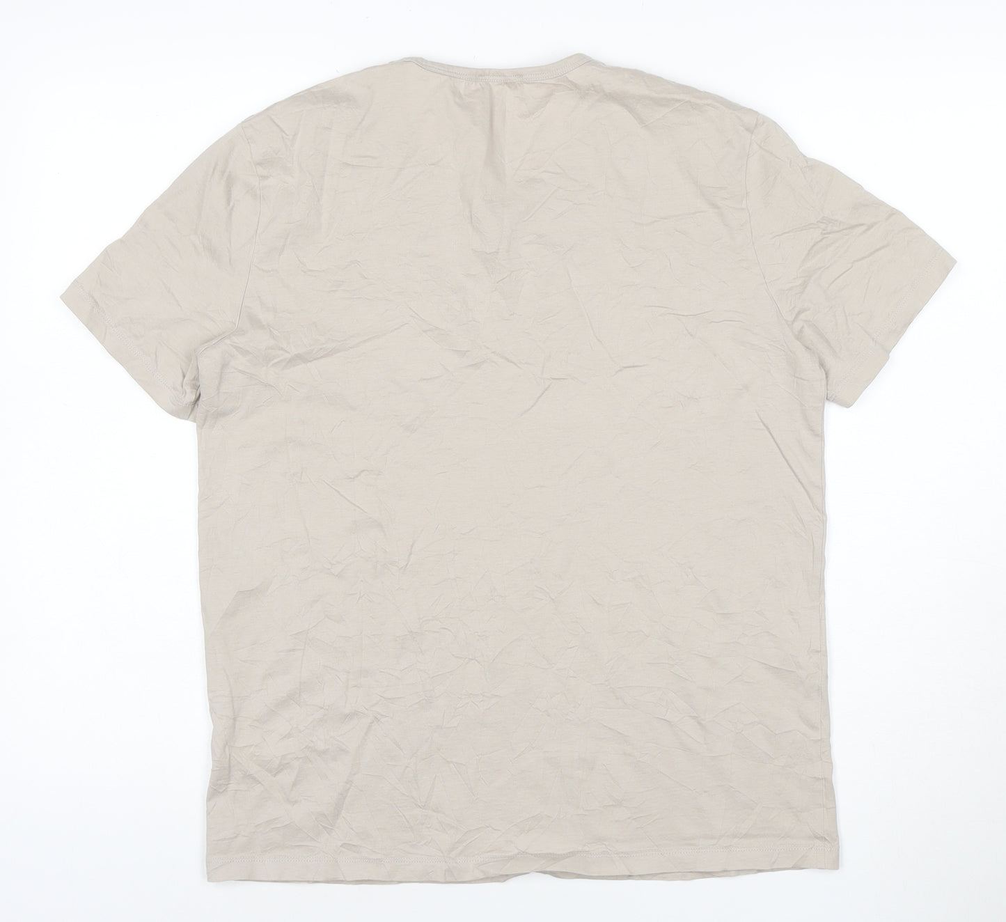 COS Men’s Beige Cotton Crew Neck Short Sleeve T-Shirt Size M