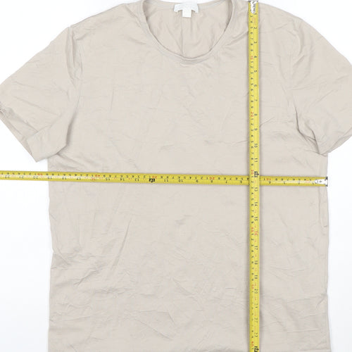 COS Men’s Beige Cotton Crew Neck Short Sleeve T-Shirt Size M