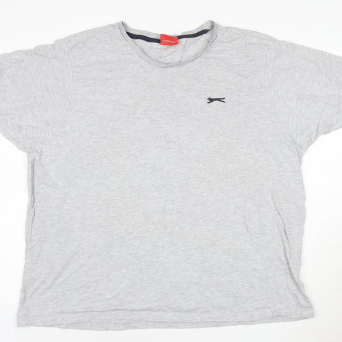 Slazenger Men's Grey 3XL Crew Neck Short Sleeve Cotton T-Shirt