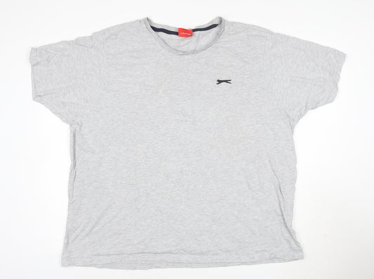 Slazenger Men's Grey 3XL Crew Neck Short Sleeve Cotton T-Shirt