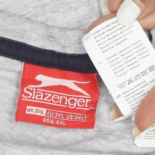 Slazenger Men's Grey 3XL Crew Neck Short Sleeve Cotton T-Shirt
