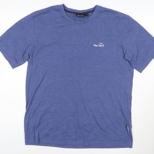Peter Storm Men's Blue Regular Fit Crew Neck Short Sleeve T-Shirt Medium