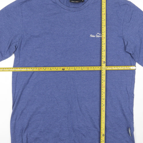 Peter Storm Men's Blue Regular Fit Crew Neck Short Sleeve T-Shirt Medium