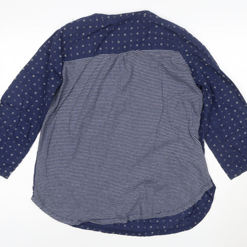FatFace Women's Blue Floral Cotton Tunic Blouse Size 12