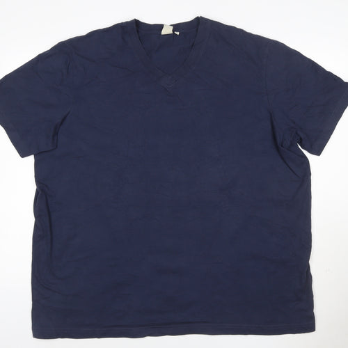 Cotton Traders Men's Navy Blue 3XL V-Neck Short Sleeve T-Shirt