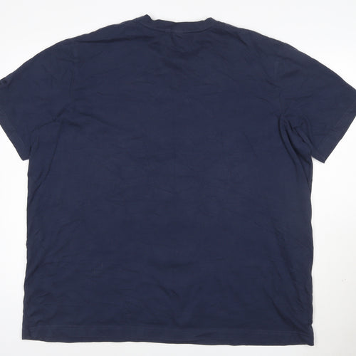 Cotton Traders Men's Navy Blue 3XL V-Neck Short Sleeve T-Shirt