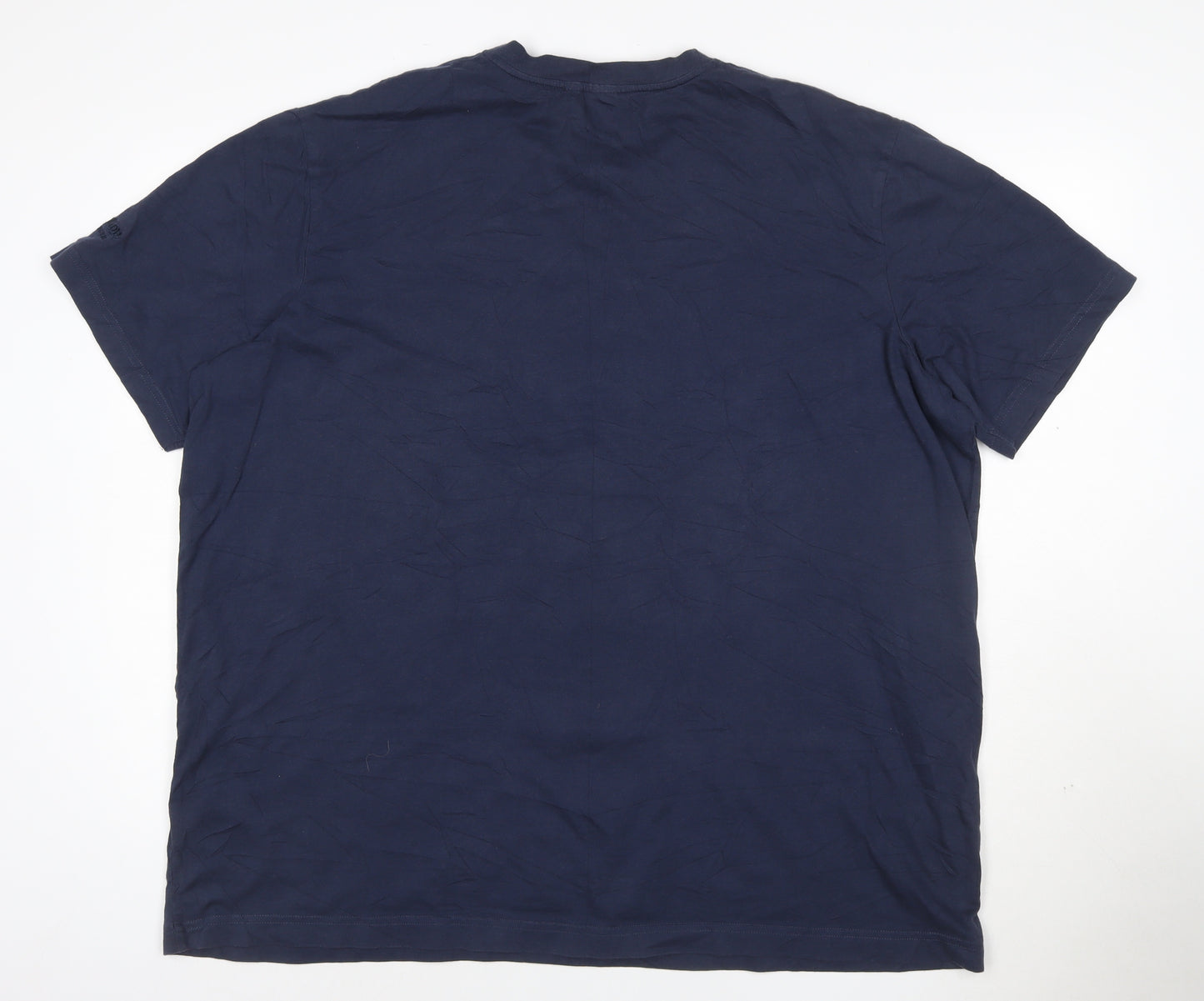 Cotton Traders Men's Navy Blue 3XL V-Neck Short Sleeve T-Shirt