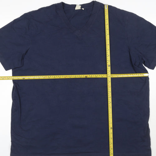 Cotton Traders Men's Navy Blue 3XL V-Neck Short Sleeve T-Shirt