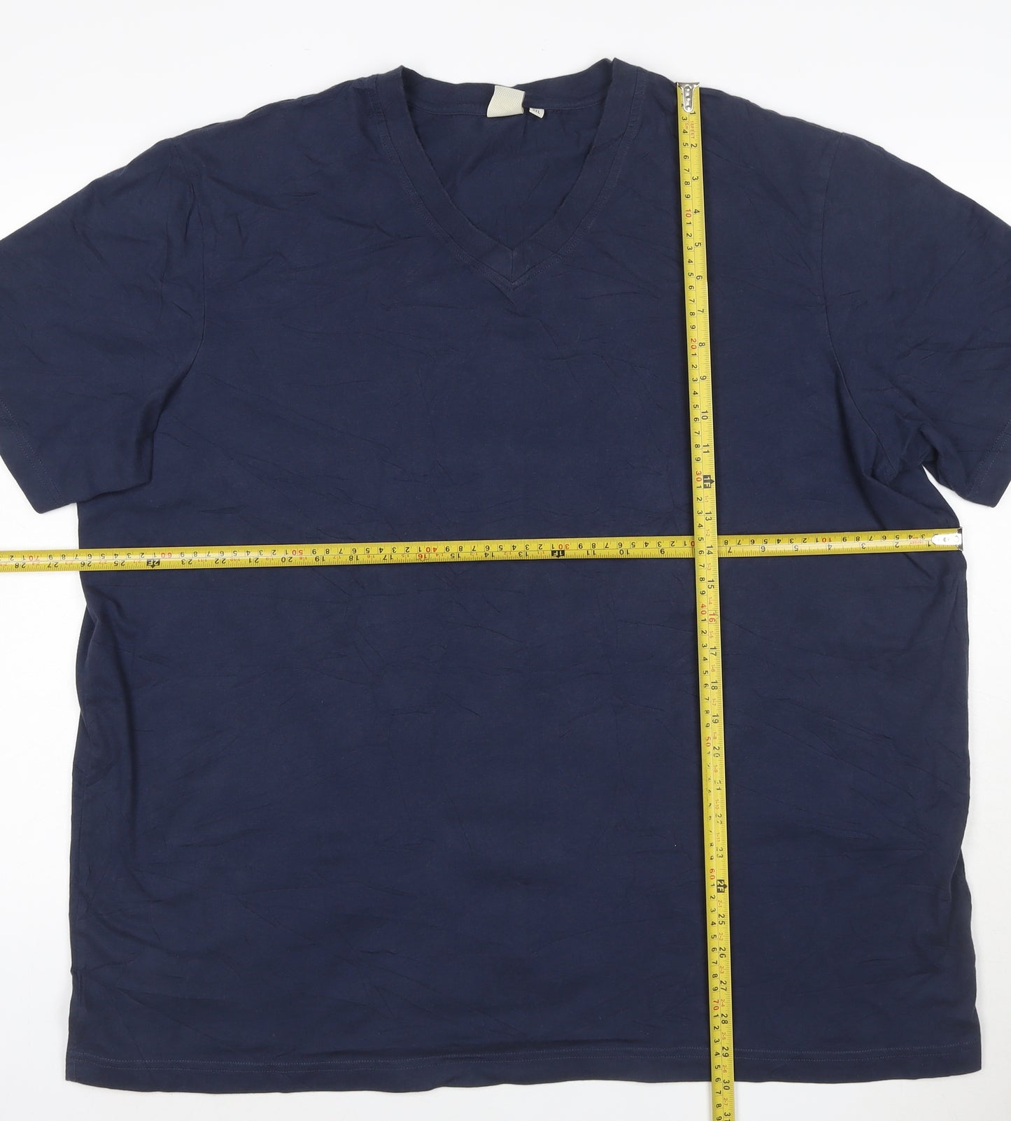 Cotton Traders Men's Navy Blue 3XL V-Neck Short Sleeve T-Shirt