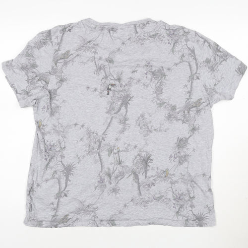 Ted Baker London Men's Grey Bird Print Crew Neck Cotton T-Shirt Size 6 (XXL)
