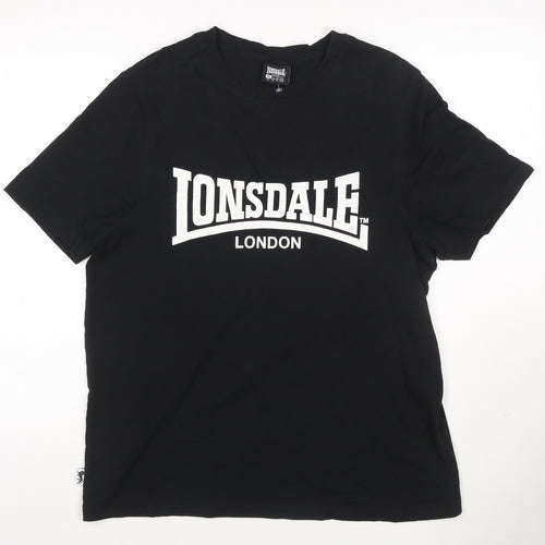 Lonsdale London Men's Black XL Crew Neck Cotton T-Shirt