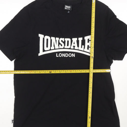 Lonsdale London Men's Black XL Crew Neck Cotton T-Shirt