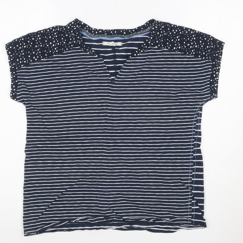 White Stuff Women’s Blue Striped Cotton T-Shirt Size 12