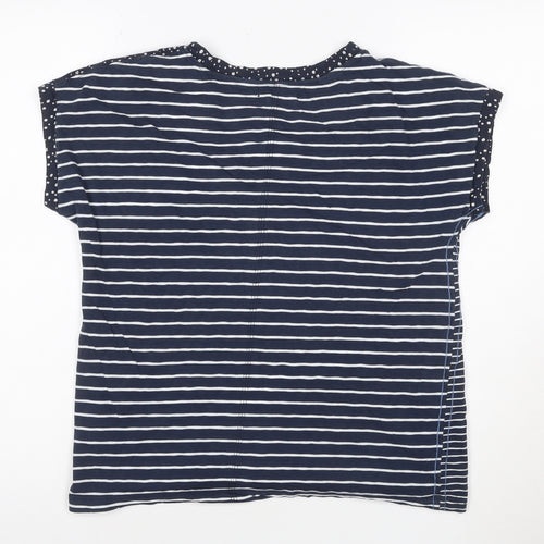 White Stuff Women’s Blue Striped Cotton T-Shirt Size 12