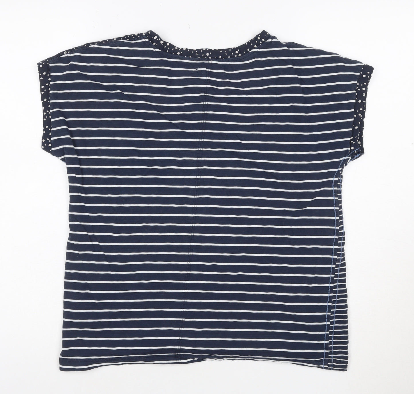 White Stuff Women’s Blue Striped Cotton T-Shirt Size 12