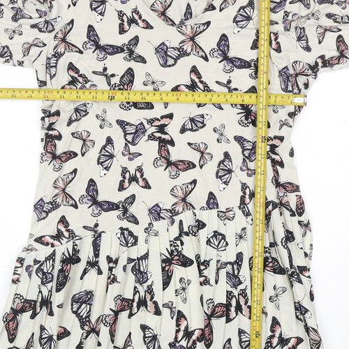 Marks and Spencer Women’s Multicoloured Size 16 Butterfly Fit & Flare Dress