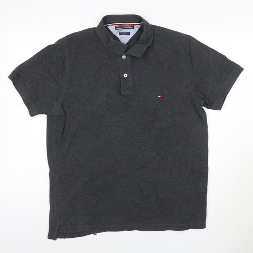 Tommy Hilfiger Men’s Grey Slim Fit Polo Shirt Size L