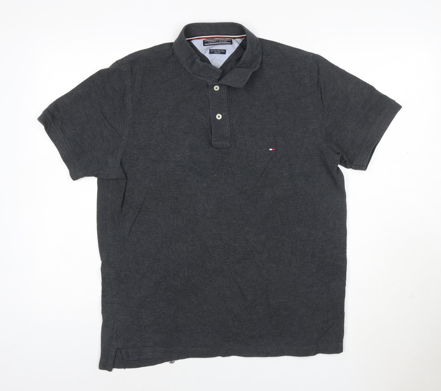 Tommy Hilfiger Men’s Grey Slim Fit Polo Shirt Size L