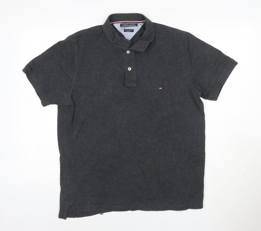 Tommy Hilfiger Men’s Grey Slim Fit Polo Shirt Size L